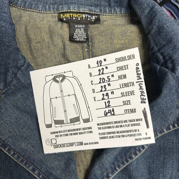 Metro Style | Casual Jean Blazer Jacket | Blue | 12 - Picture 5 of 5